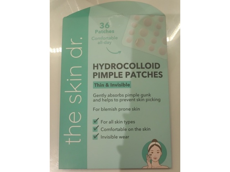 The Skin Dr. Hydrocolloid Pimple Patches, Thin & Invisible, 36 Count