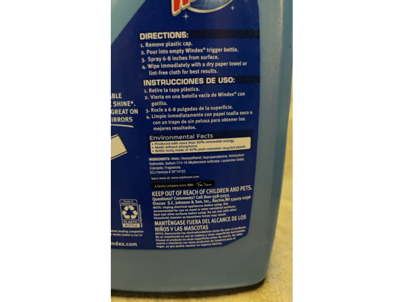 Windex Original Glass Cleaner, 169 fl oz/5 L