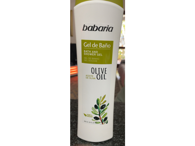 Babaria Bath & Shower Gel, Olive Oil, 20 fl oz/600 mL