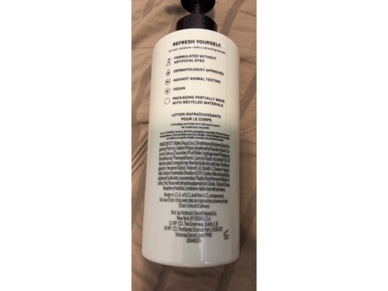 Victoria's Secret Pink Refreshing Body Lotion, Cucumber, 12 fl oz/355 mL
