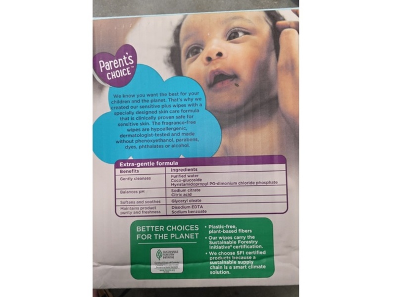 Parent's Choice Sensitive Plus Baby Wipes, 800 Count