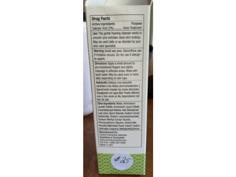 Control Corrective Skin Care System Wash, Salicylic 2%, 6.7 fl oz/198 mL