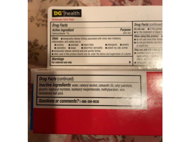 DG Health Anti-Itch Cream, Aloe, 1 oz/28 g