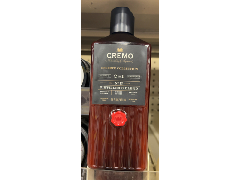 Cremo Reserve Collection 2 In 1 Shampoo Conditioner, No. 13 Distillers Blend, 16 fl oz/473 mL