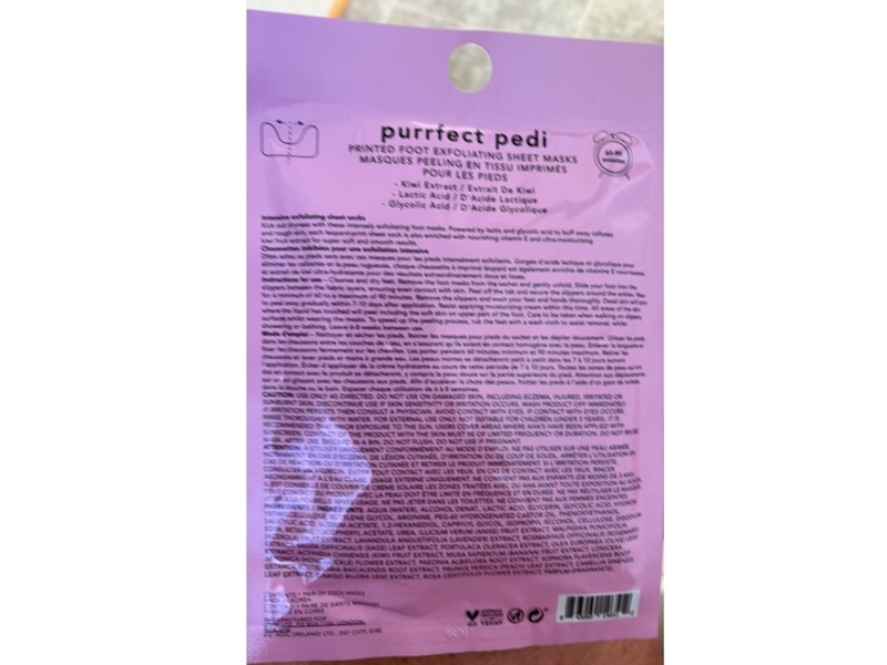 Holler & Glow Purrfect Pedi Foot Mask, Glycolic Acid, 1.35 fl oz/40 mL, Pack Of 6