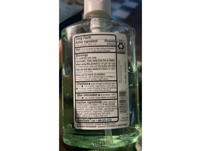 Walgreens Hand Sanitizer, 8 fl oz/236 mL