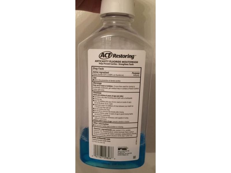 Act Restoring Anticavity Fluoride Mouthwash, Cool Mint, 33.8 fl oz/1 L