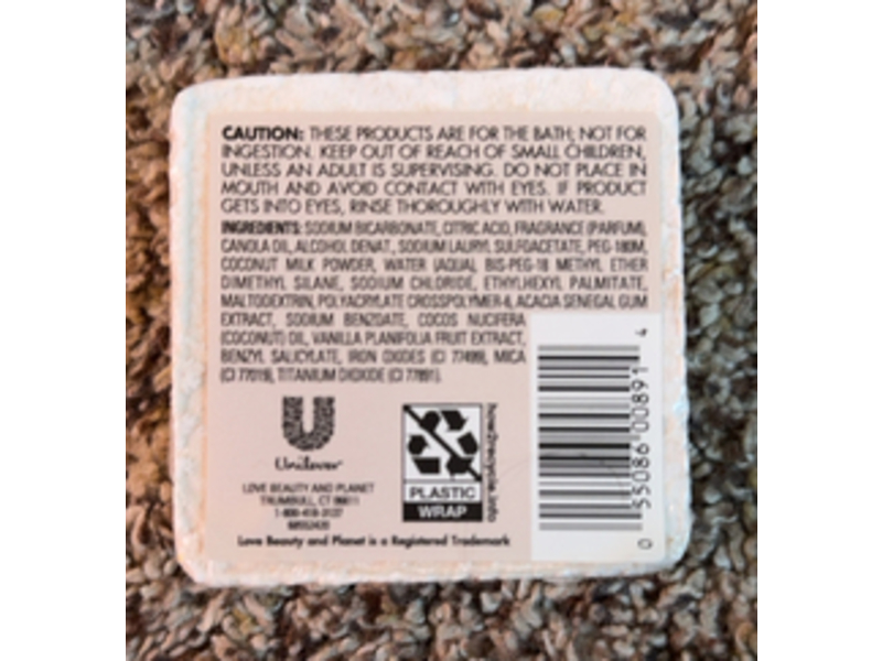 Love Beauty & Plant Bath Bomb, Coconut & Warm Vanilla, 4 oz