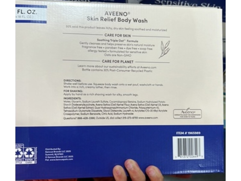 Aveeno Skin Relief Body Wash, 18 fl oz/532 mL, Pack Of 3