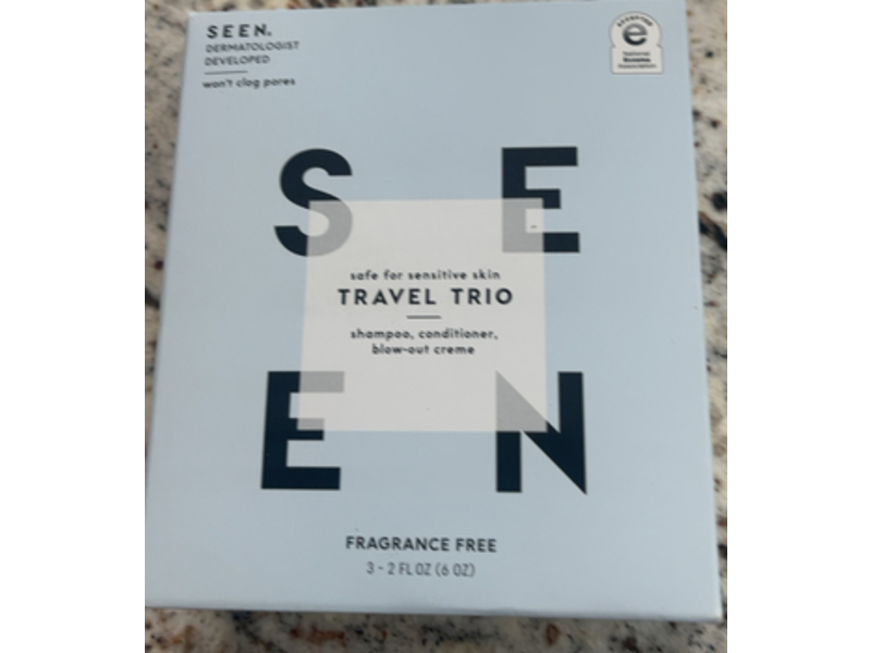 SEEN Shampoo, Conditioner & Blow-Out Cream Trio, Fragrance Free, 3-2 fl oz (6 oz)
