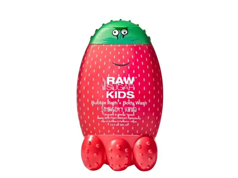 Raw Sugar Kids Bubble Bath + Body Wash , Strawberry Vanilla, 12 fl oz/354 mL