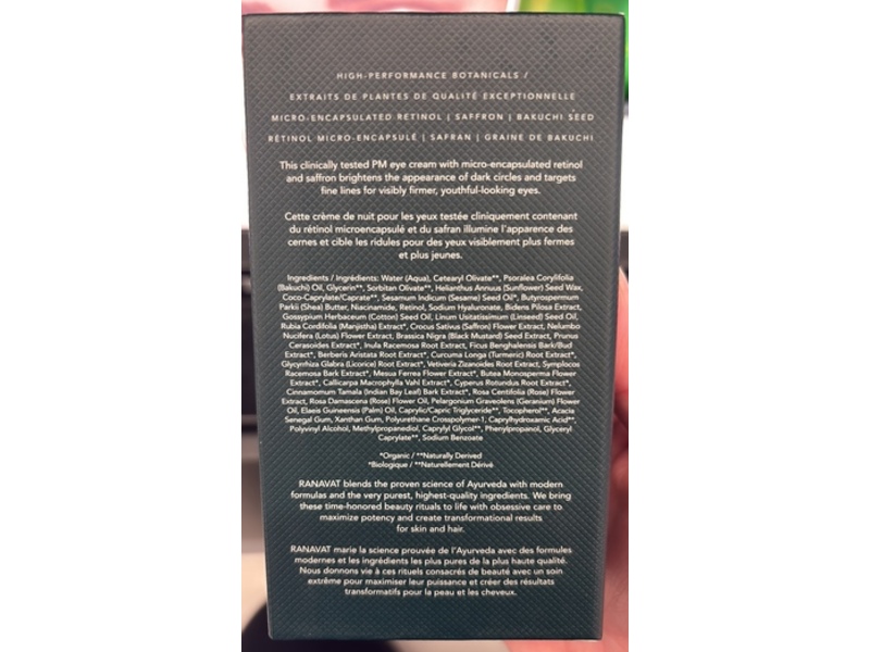 Ranavat Radiant Rani Brightening Retinol Eye Cream, 0.5 fl oz/15 mL