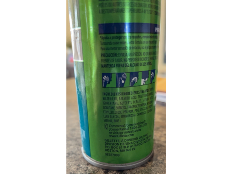 Gillette Mach 3 Shave Gel, Sensitive Skin, Triple Protection, 7 oz/198 g