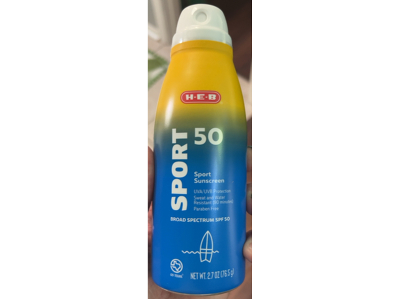 H.E.B Sport Sunscreen, SPF 50, 2.7 oz/76.5 g