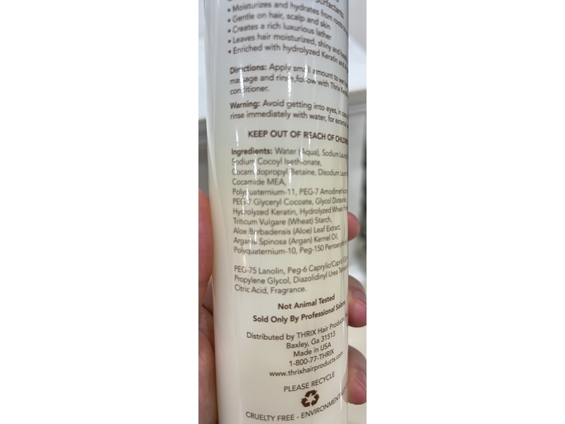 Thrix Keratin Moisturizing Shampoo, Oil Argan, 10 fl oz/300 mL