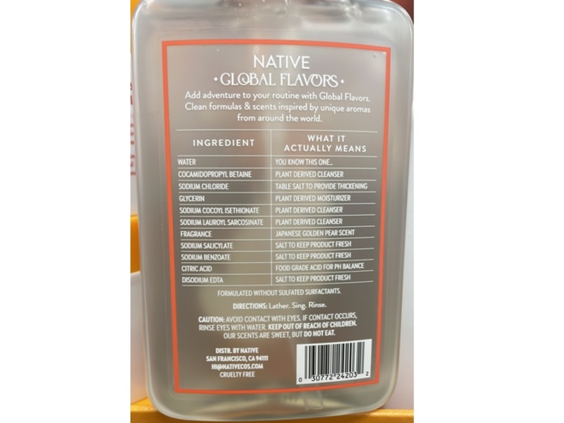 Native Limited Edition Hand Soap, Japanese Golden Pear, 13 fl oz/384 mL, Pack Of 2