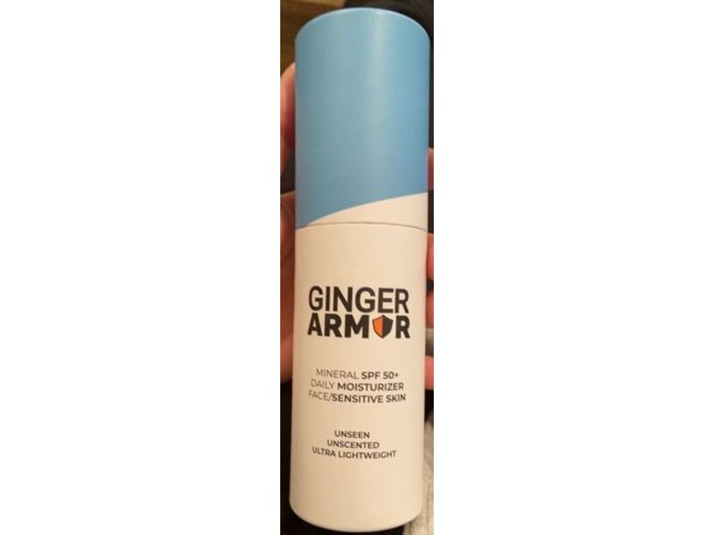 Ginger Armor Daily Face Moisturizer, SPF 50+, 3.4 fl oz/100 mL