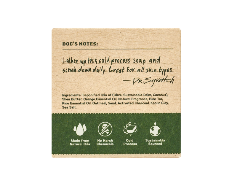 Dr. Squatch Exfoliating Bar, Pine Tar, 5 oz