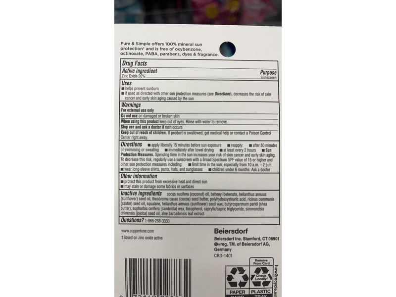 Coppertone Pure & Simple Baby SPF 50 Sunscreen Stick, 0.49 Ounce