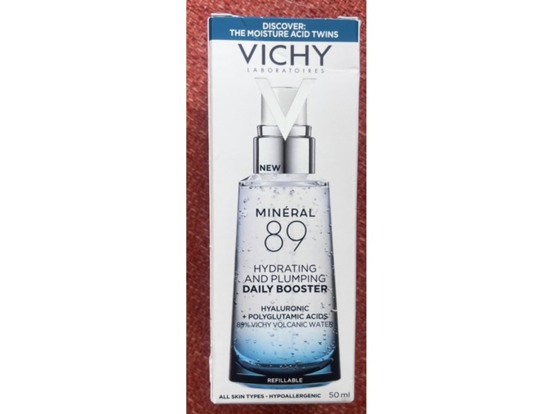 Vichy Laboratories Mineral 89 Hydrating & Plumping Daily Booster, Hyaluronic + Polyglutamic Acids, 50 mL