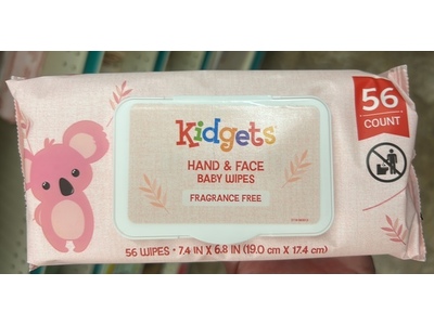 Kidgets Hand & Face Baby Wipes, 56 Count