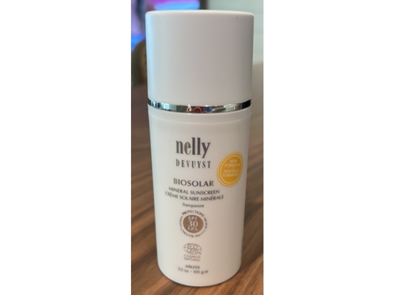 Nelly De Vuyst Biosolar Mineral Sunscreen, Transparent, SPF 30, PA++++, 3.5 oz/100 g