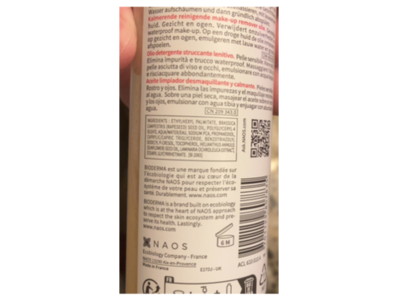 Bioderma Sensibio Micellar Cleansing Oil, Amino Acid & Omega 3-6, 5 fl oz/150 mL