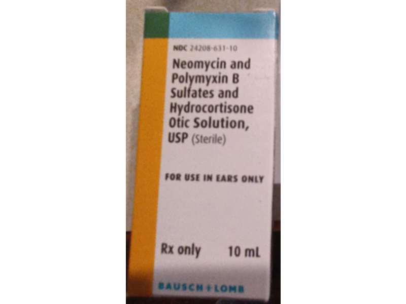 Neomycin and Polymyxin B Sulfates and Hydrocortisone Otic Solution, 10 mL, Bausch & Lomb (RX)