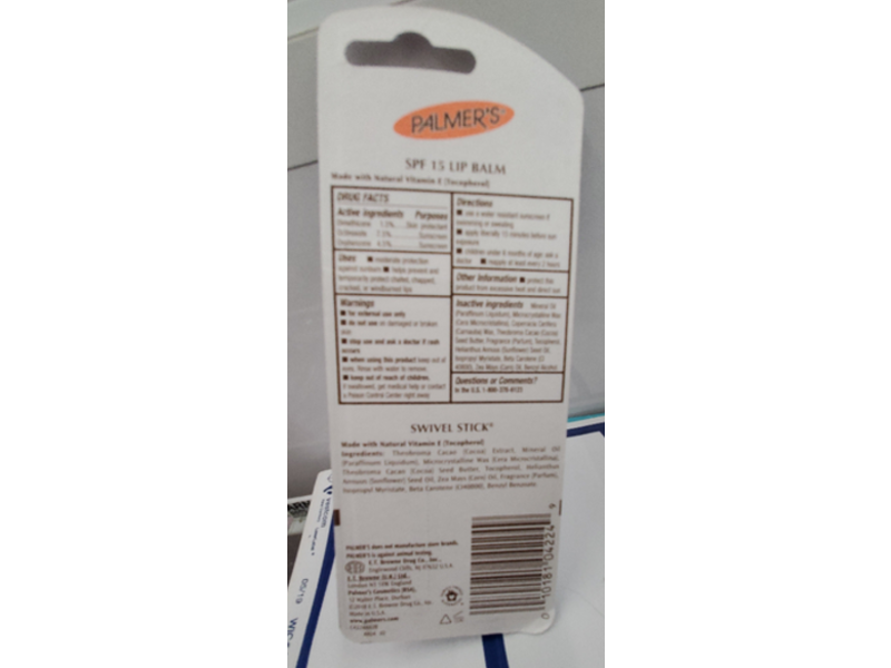 Palmer's Cocoa Butter Formula Lip Balm & Swivel Stick, SPF 15 Original, 5 oz/14 g, Duo Pack