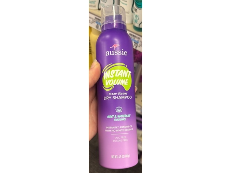 Aussie Instant Volume Dry Shampoo, Mint & Waterlily, 4.9 oz/140 g