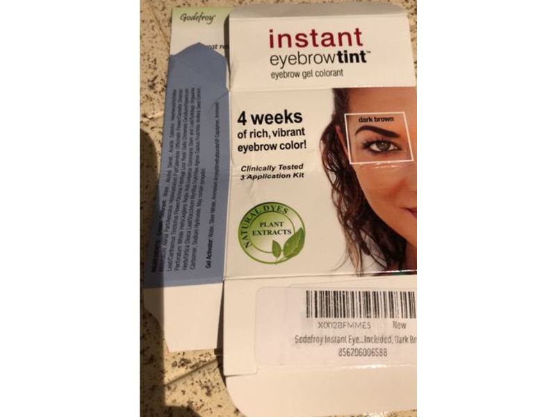 Godefroy Instant Eyebrow Tint, Dark drown, 3 Count