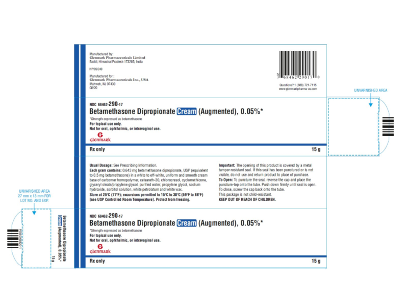 Betamethasone Dipropionate Cream (Augmented) 0.05%, 15 g, Glenmark (RX)