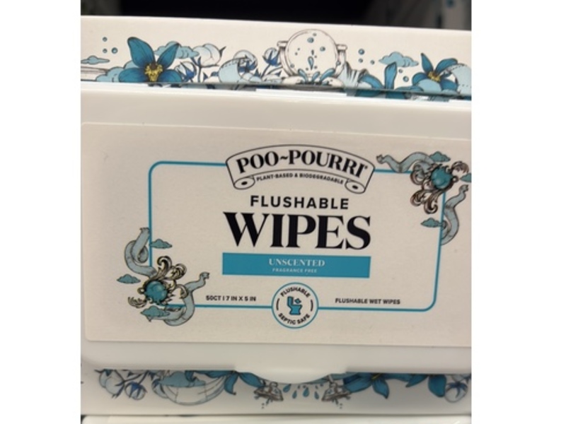 Poo~Pourri Flushable Wipes, Unscented, 50 Count