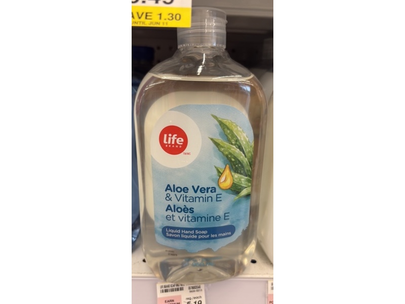 Life Brand Liquid Hand Soap, Aloe Vera & Vitamin E, 950 mL