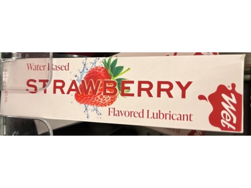 Wet Water Based Flavored Lubricant, Strawberry, 6.1oz/80 mL