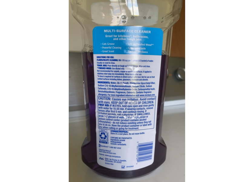 Mr. Clean Multi Surface Cleaner, Lavender, 41 fl oz/1.21 L