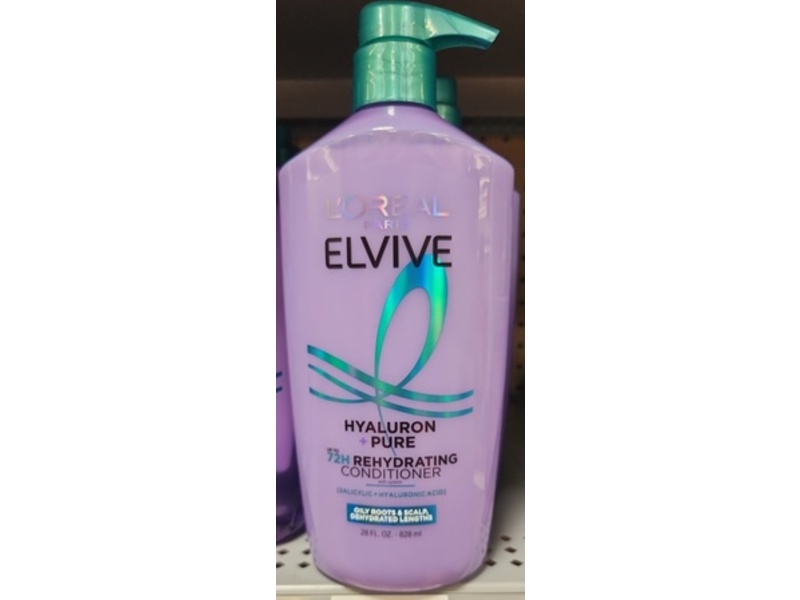 L'Oreal Paris Elvive Hyaluron Pure 72H Rehydrating Conditioner, 28 fl oz/828 mL