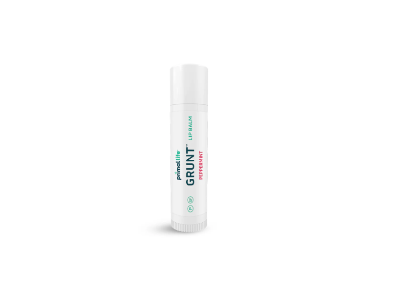 Primal Life Grunt Lip Balm, Peppermint, 0.15 oz/4 g