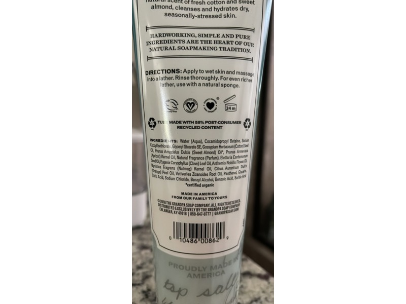 The Grandpa Soap Co. Cleansing Shower Oil, Cotton Seed Oil & Organic Sweet Almond Oil, 9.5 fl oz/280 mL