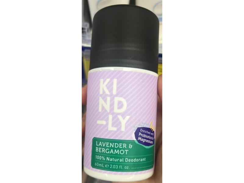 Kind-ly Natural Deodorant, Lavender & bergamot, 2.03 fl oz/60 mL