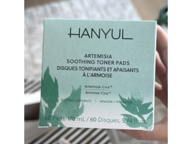 Hanyul Artemisia Soothing Toner Pads, 5.74 fl oz/170 mL, 60 Count