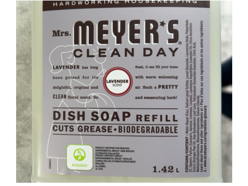 Mrs. Meyer's Clean Day Dish Soap Refill, Lavender, 1.42 L