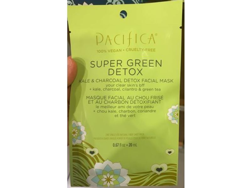 Pacifica Super Green Detox Facial Mask, Kale & Charcoal, 0.67 fl oz/20 mL