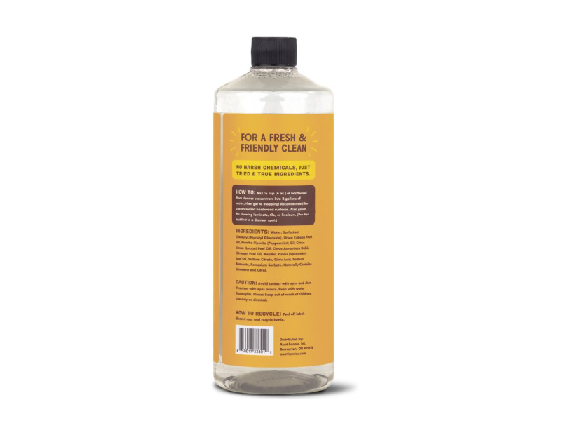 Aunt Fannie's Ultra Concentrated Hardwood Floor Cleaner, Bright Lemon, 32 fl oz/946 mL