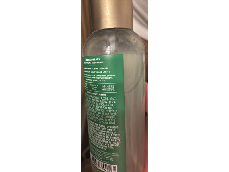 Bath & Body Works Aromatherapy Stress Relief Essential Oil Perfume Mist, Eucalyptus + Spearmint, 5.85 fl oz/173 mL