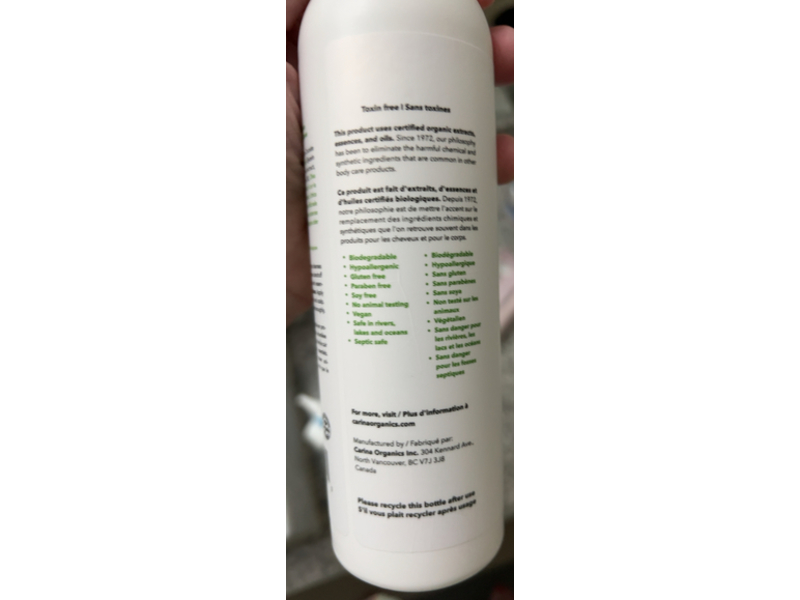 Carina Organics Dandruff Flake Removal Shampoo, 12.2 fl oz/340 mL