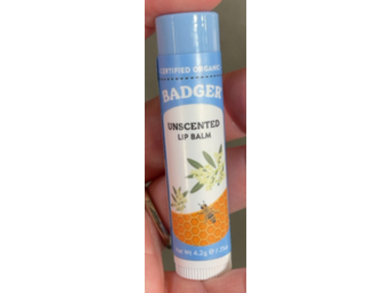 Badger Lip Balm, Unscented, 0.15 oz/4.2 g