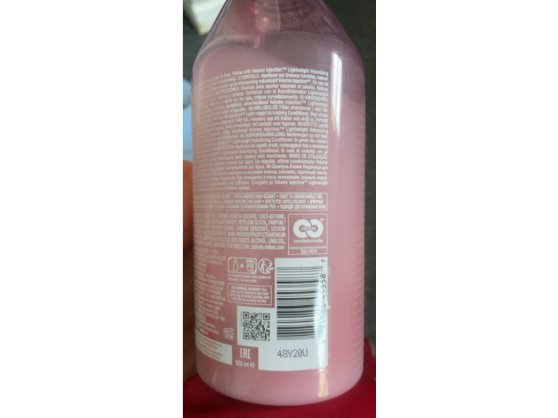 Redken Volume Injection Shampoo, Filloxane + 1% Bodifying Complex, 16.9 fl oz/500 mL