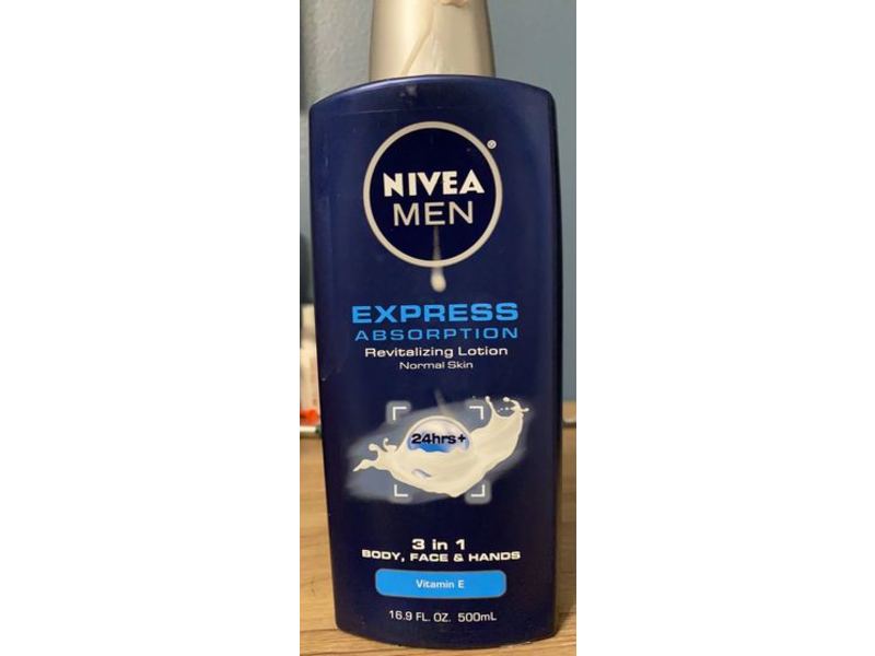 Nivea Men Express Absorption Revitalizing Lotion, Vitamin E, 16.9 fl oz/500 mL