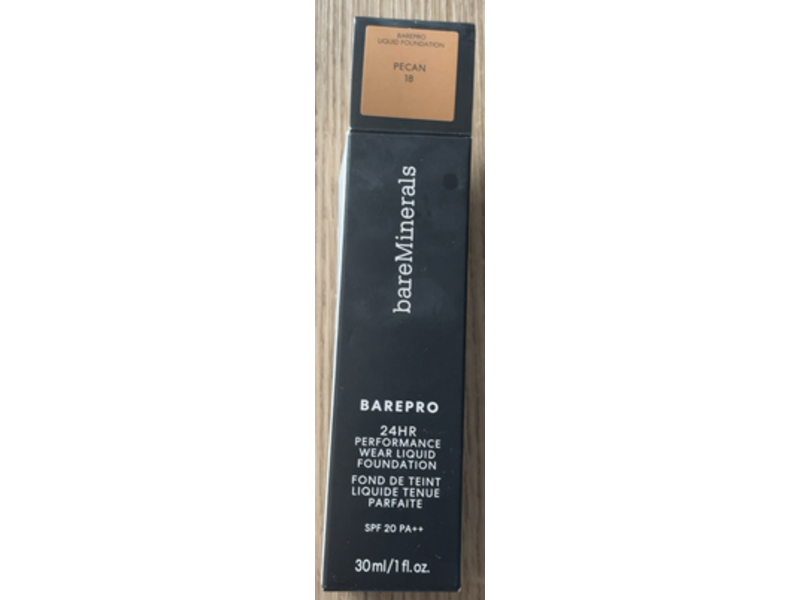 Bareminerals Barepro Performance Wear Liquid Foundation Pecan 18, 1 fl oz/30 mL